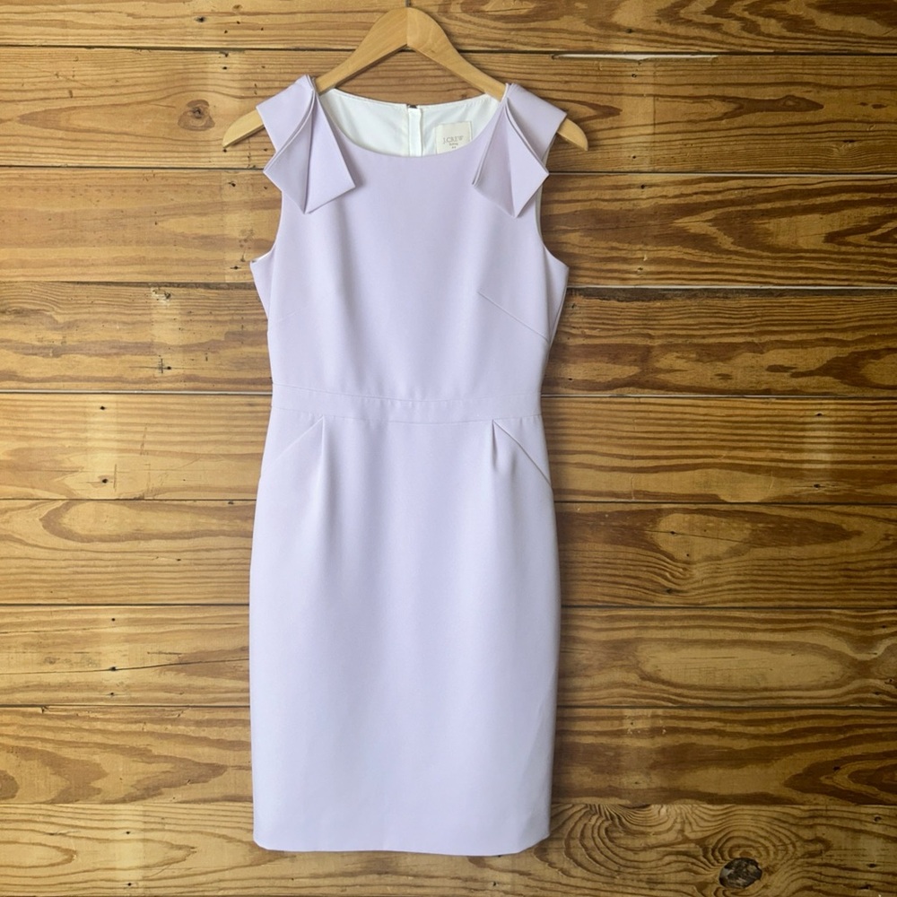 J. Crew Lavender Sleeveless Sheath Dress with Shoulder Bow Accents